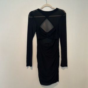 Black mini cut out long sleeve dress